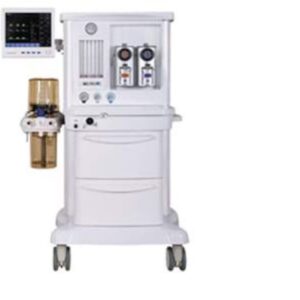 Anaesthesia Machine (Tidal Volume 20~1500Ml Mode: VCV, PCV, PSV, SIMV-VC, SIMV-PC, Manual 12" TFT LCD colour touch screen, Built-in battery Built-in electronic PEEP valve Lung mechanics parameter and loops (P-V, V-F)Gas supply: O2, N2O, Air)