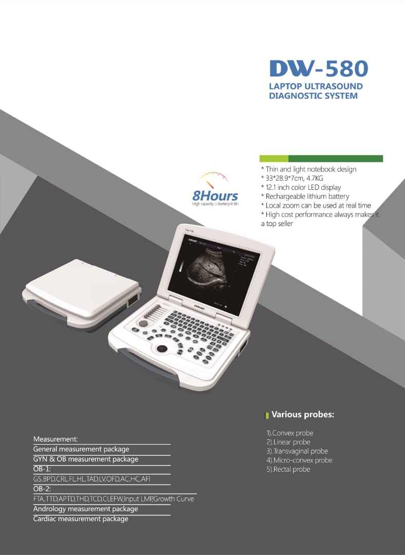 DW 580 Laptop Ultrasound Diagnostic Machine 1 Clinicaid.com.ng DW580 Laptop Ultrasound Diagnostic System