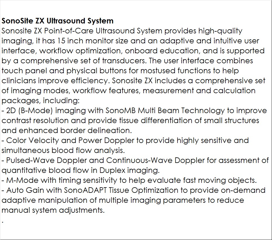 SonoSite ZX Ultrasound System 1 Clinicaid.com.ng