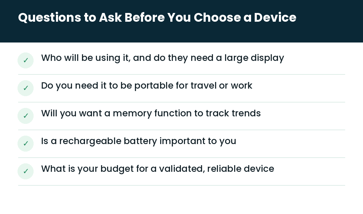 Questions to ask before choosing a device